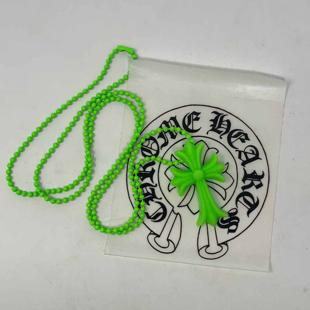 NEW Chrome Hearts FNO Green Rubber CH Cross Limited Edition necklace.  U…